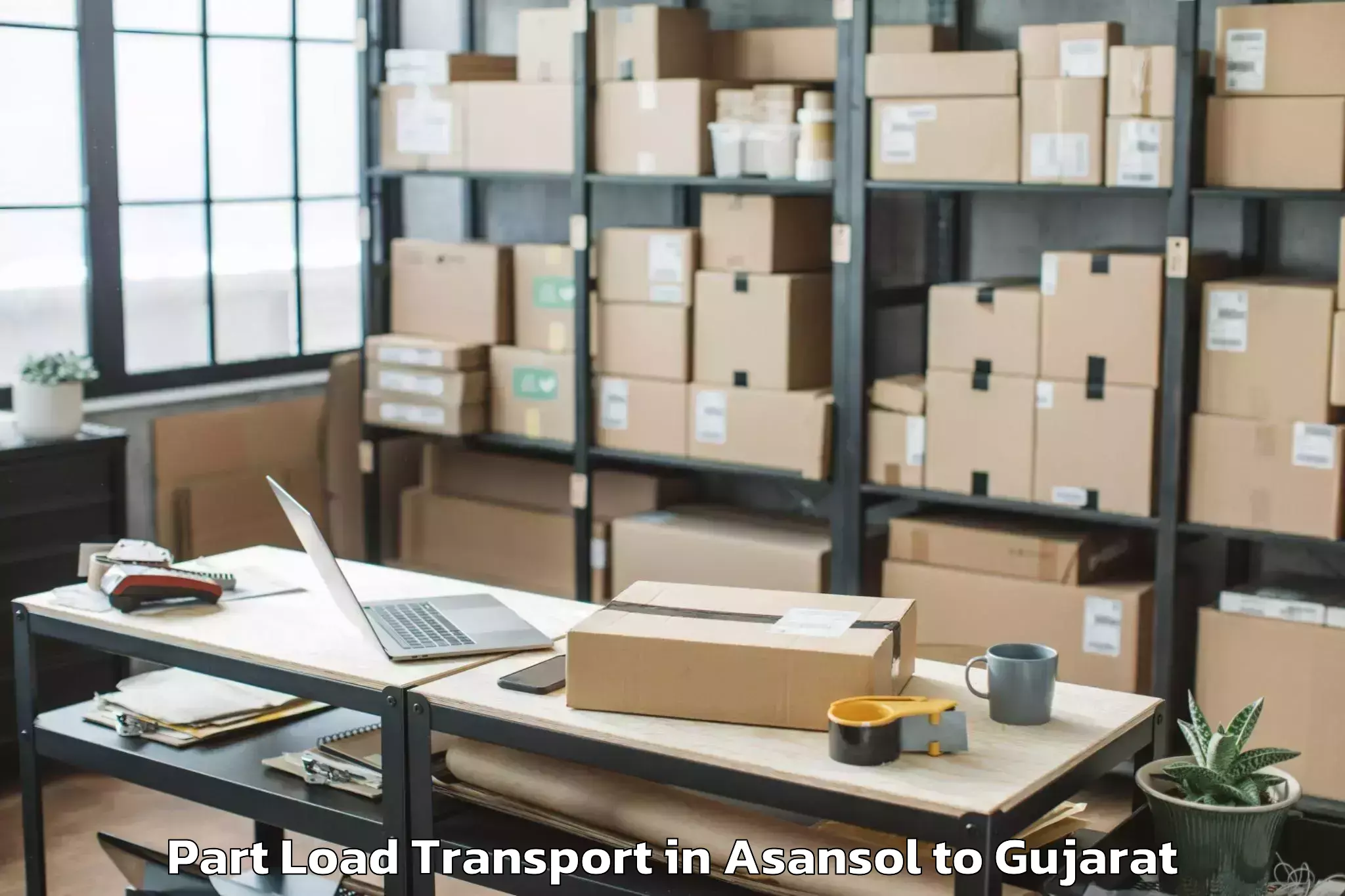 Asansol to Koyali Part Load Transport Booking